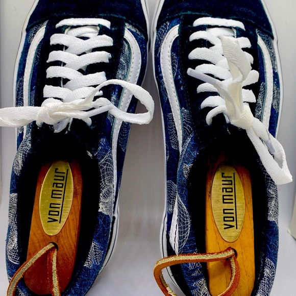 VANS Old Skool Women’s Sz 6 Black & White Skull EUC Suede Accent Men’s Sz 4.5 - Picture 4 of 6